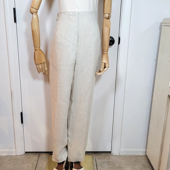 Vintage Talbots Irish Linen Trousers Pants Size 14 NWT High Rise Wide Leg - Picture 2 of 8